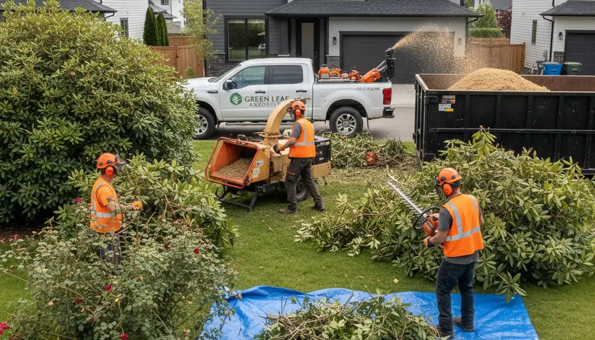 Professional shrub removal service clearing overgrown bushes in Fort Lauderdale, FL yard