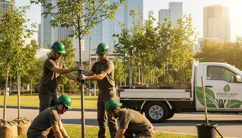 Arborist planting hurricane-resistant tree in Fort Lauderdale FL for Chop Chop Tree service