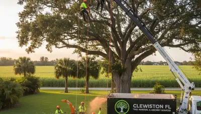 Professional tree removal service in Fort Lauderdale FL safely cutting large tree branches