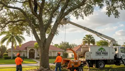 Professional tree removal service in Fort Lauderdale FL safely clearing large yard trees