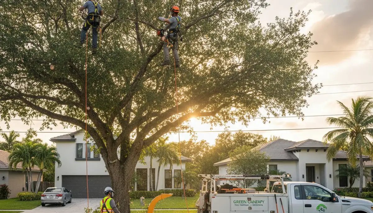 Professional tree removal service in Fort Lauderdale FL safely cutting and clearing large trees